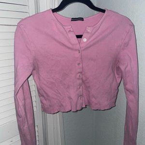 Brandy Melville pink long sleeve button down
